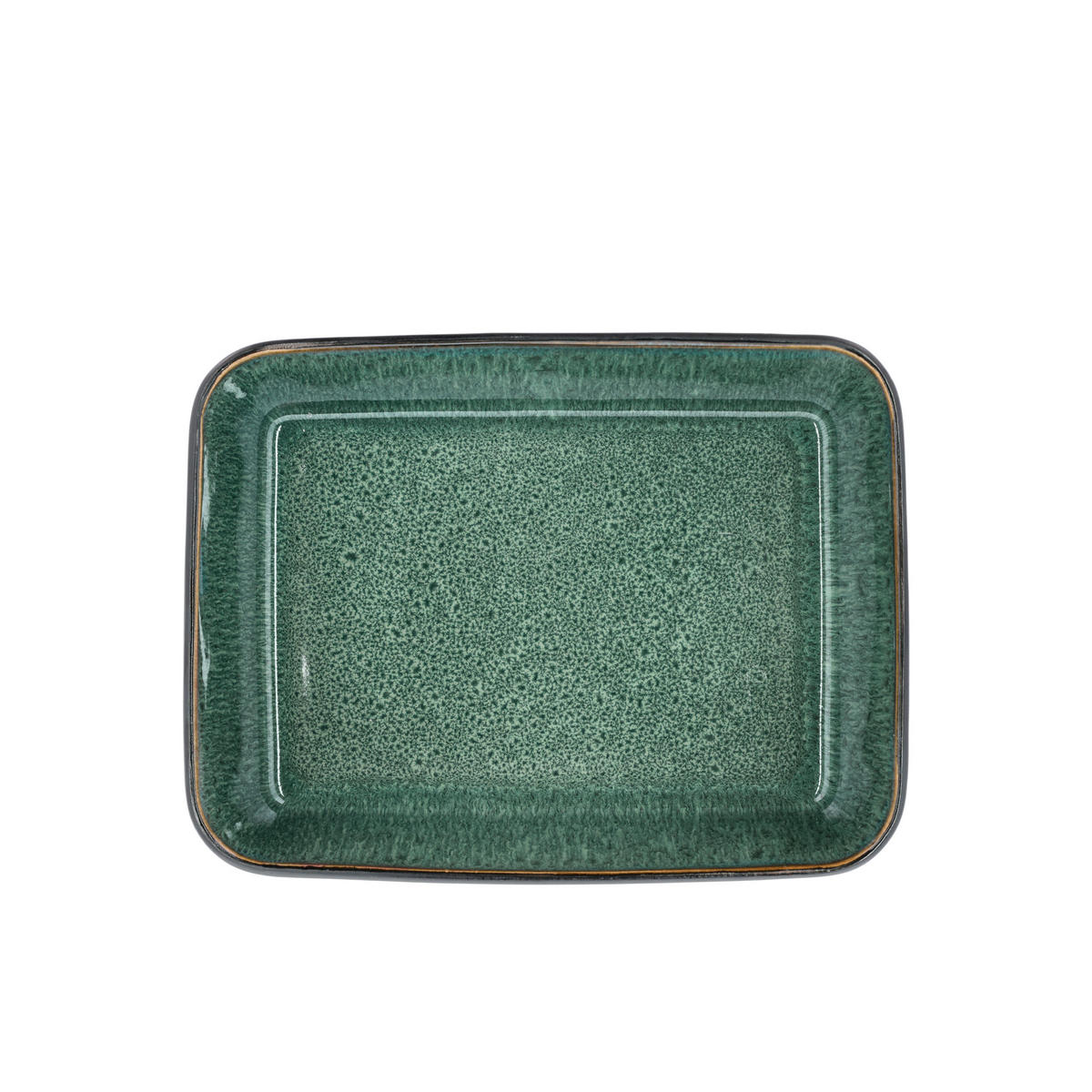 AUFLAUFFORM 28 x 21 cm Schwarz/Grün - Schwarz, Keramik (29.2/9/22.2cm) - Bitz