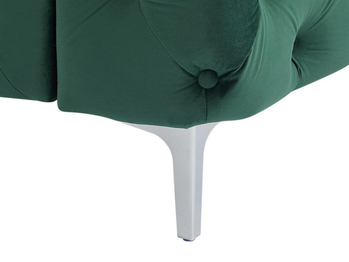 SOFA - 2 Personen - samt - grün Edwina - Grün, Textil/Metall (162/76/91cm) - Vente-Unique
