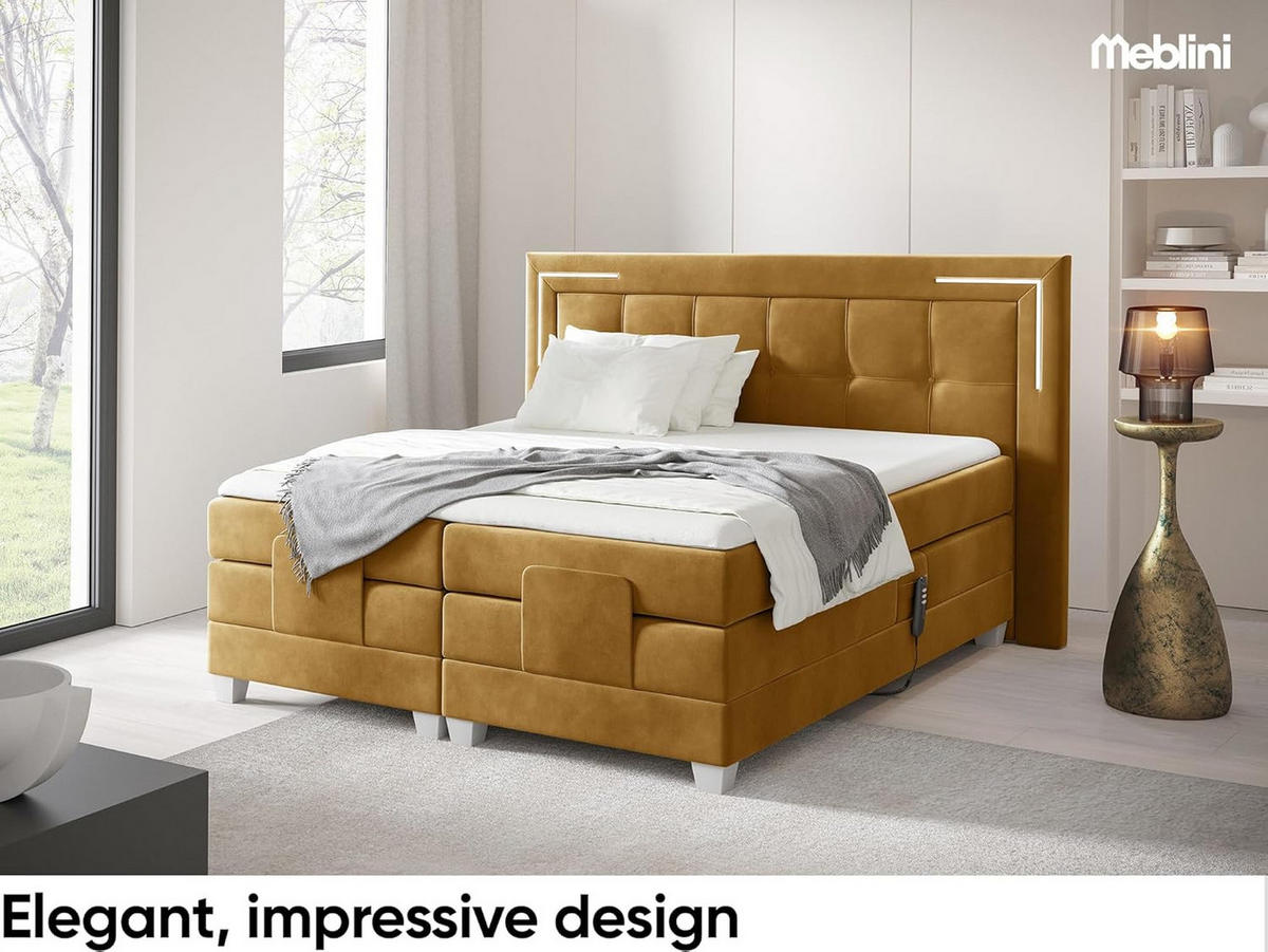 BOXSPRINGBETT TARENTE - Gelb, Holzwerkstoff (120/200cm) - Meblini