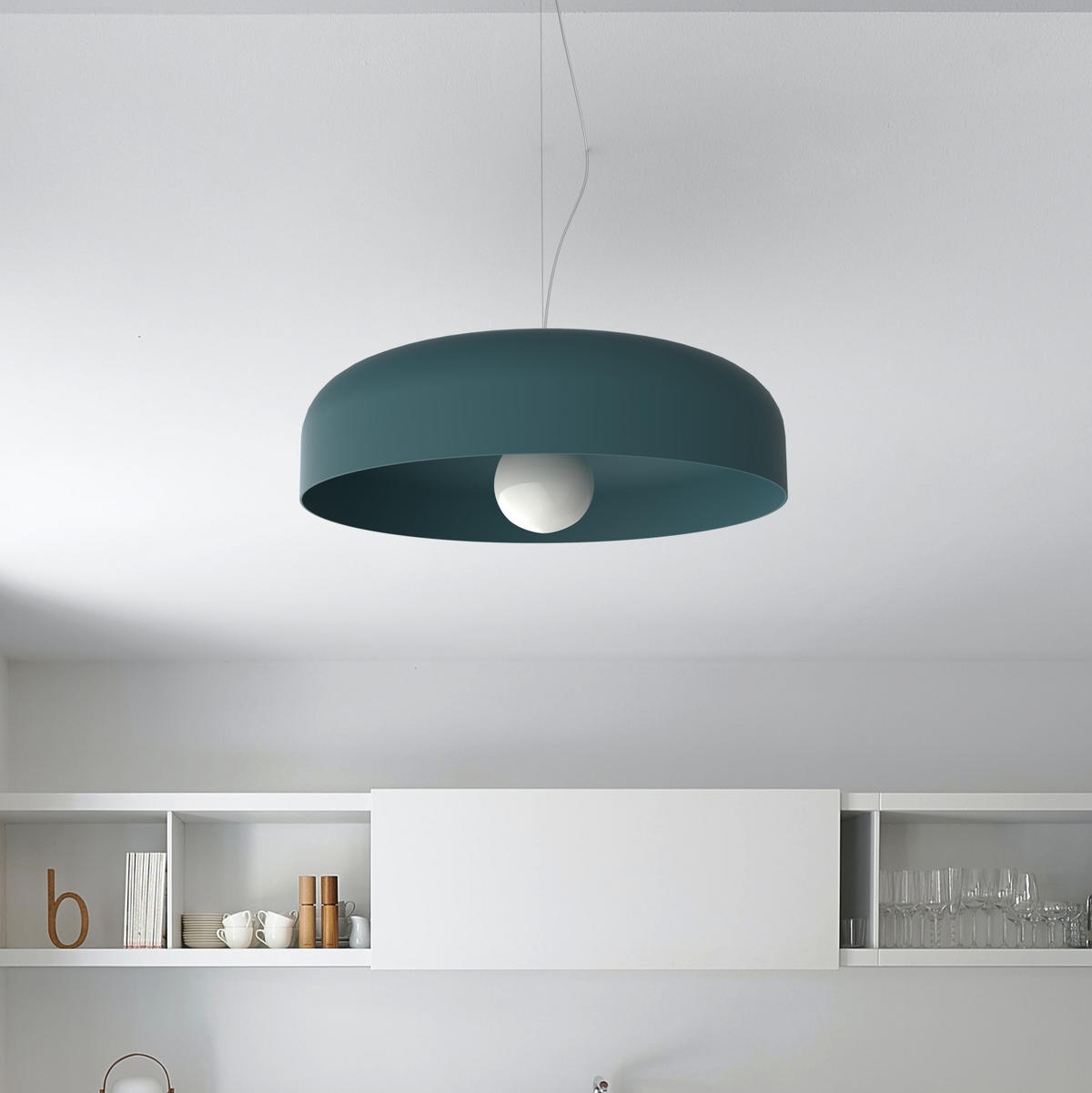 HÄNGELEUCHTE - Blau, Metall (50/50/12cm) - Lumicom