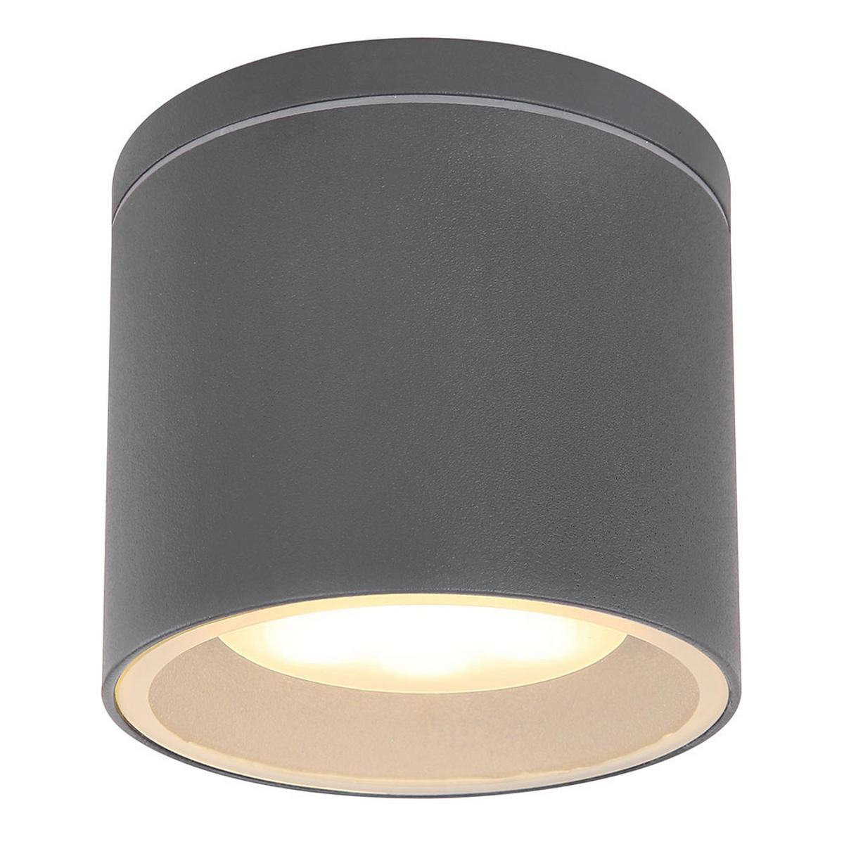 DECKENLEUCHTE Aluminium Anthrazit matt - Anthrazit, Glas (10.8/10.8/9.6cm) - Globo Lighting