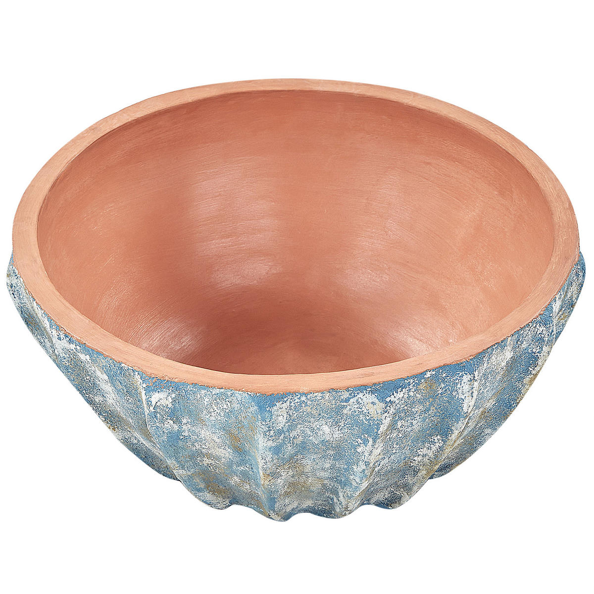 BLUMENTOPF Blau Ostrya - Blau, Naturmaterialien (24cm) - Beliani
