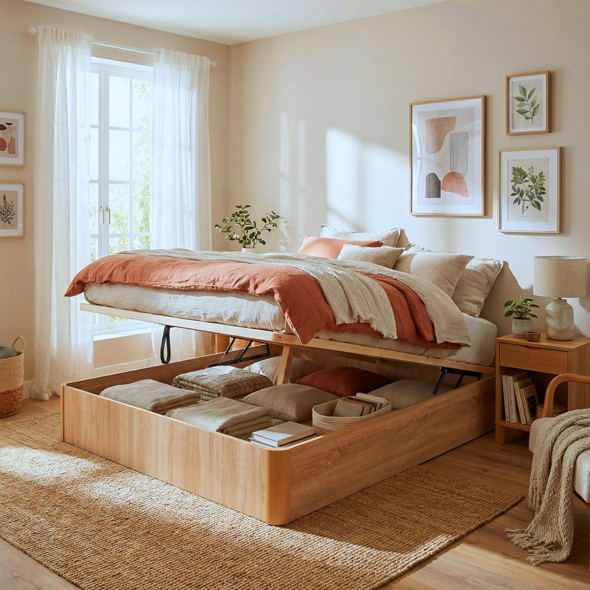 KASTENBETT VERSO mit Lattenrost / 160x200 cm - Eiche Hell Dekor - Sonoma Eiche, Holzwerkstoff (160/200cm) - Weber Industries