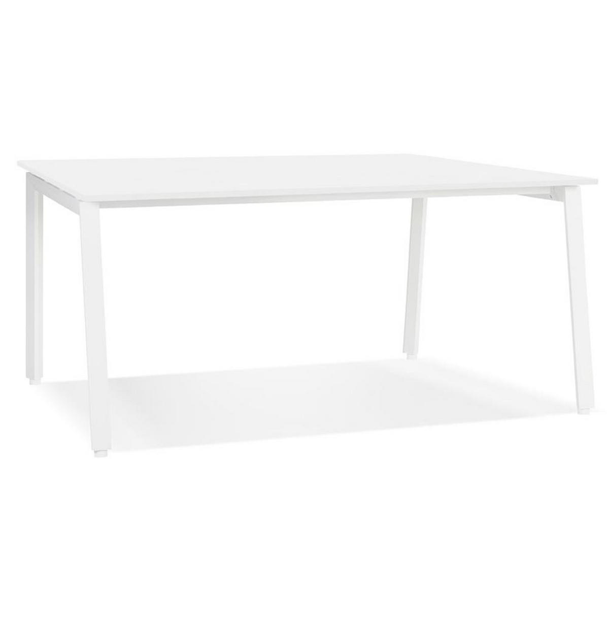 SCHREIBTISCH Modern Holz Metall Design BELIQI, Weiß 160x80x74,5 cm - Weiß, Holzwerkstoff/Metall (80/160/75cm) - KADIMA DESIGN
