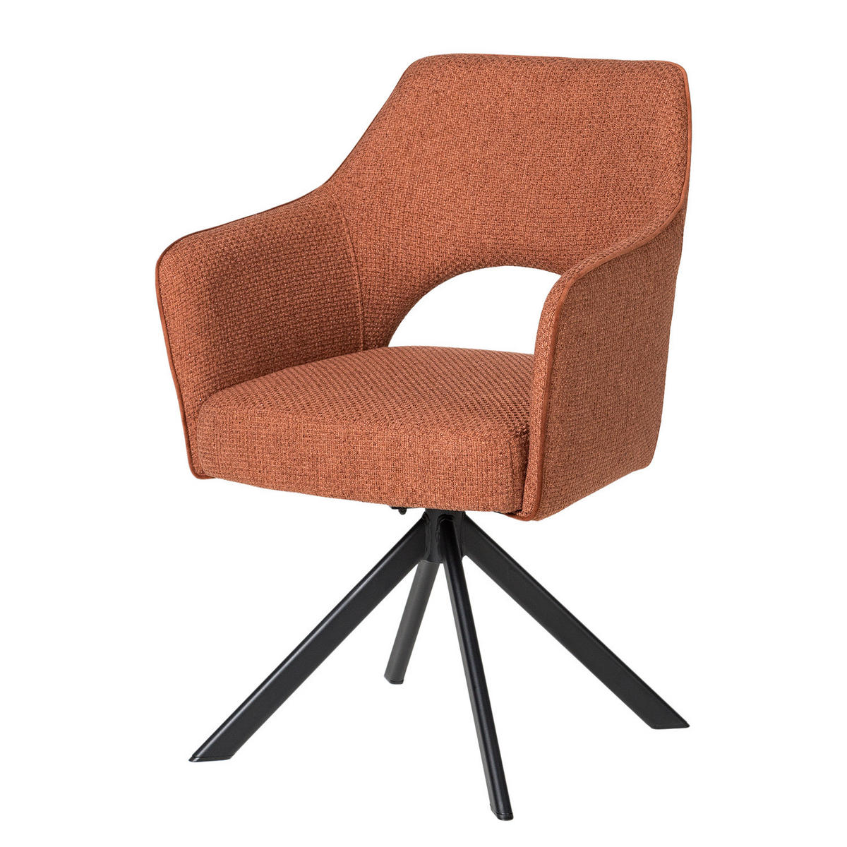 DREHBARER ARMLEHNENSTUHL - Rostfarben, Textil/Metall (64/85/61cm) - home24