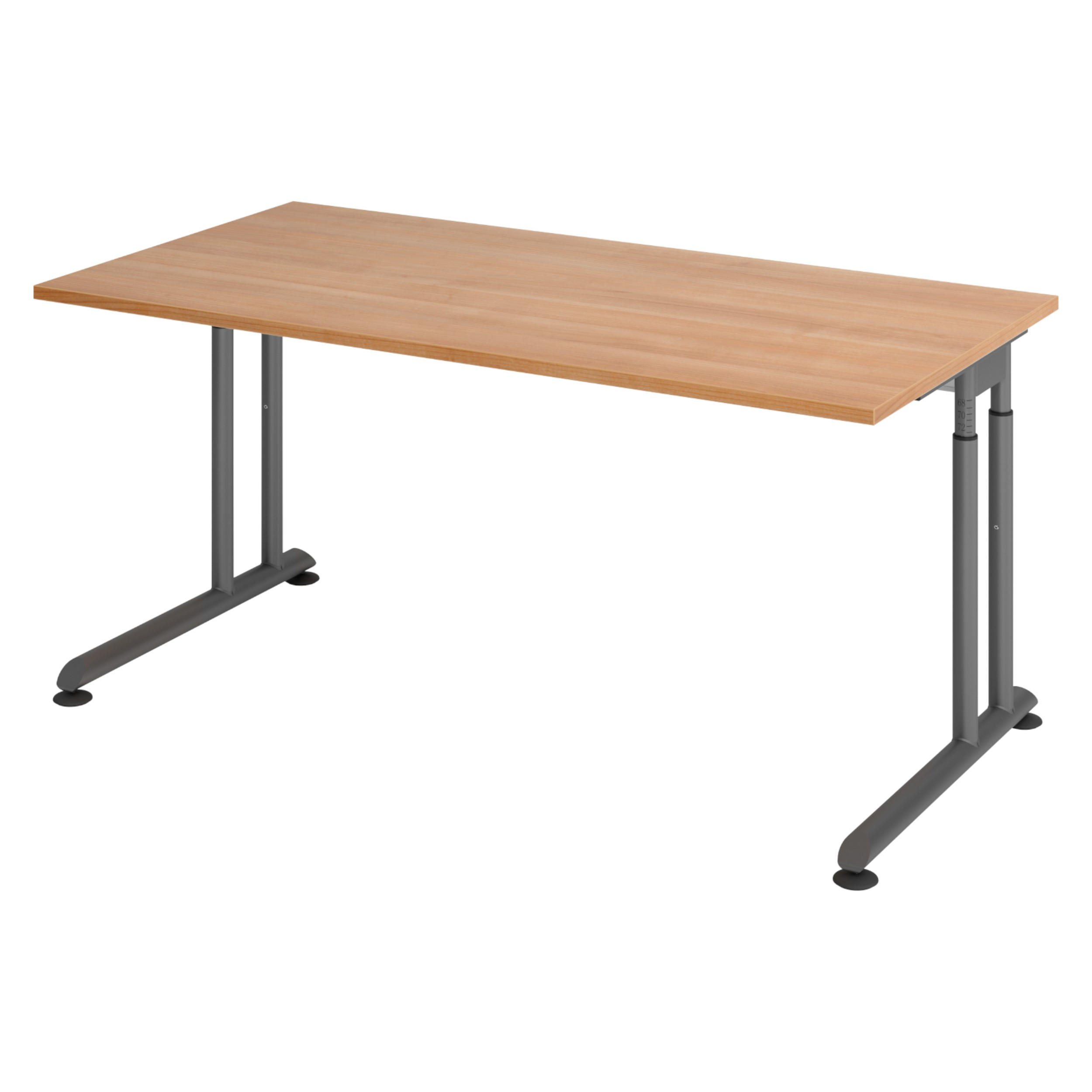 SCHREIBTISCH Serie-Z 80/160/74 cm in Nussbaumfarben/Graphitfarben - Nussbaumfarben/Graphitfarben, Holzwerkstoff (80/160/74cm) - bümö