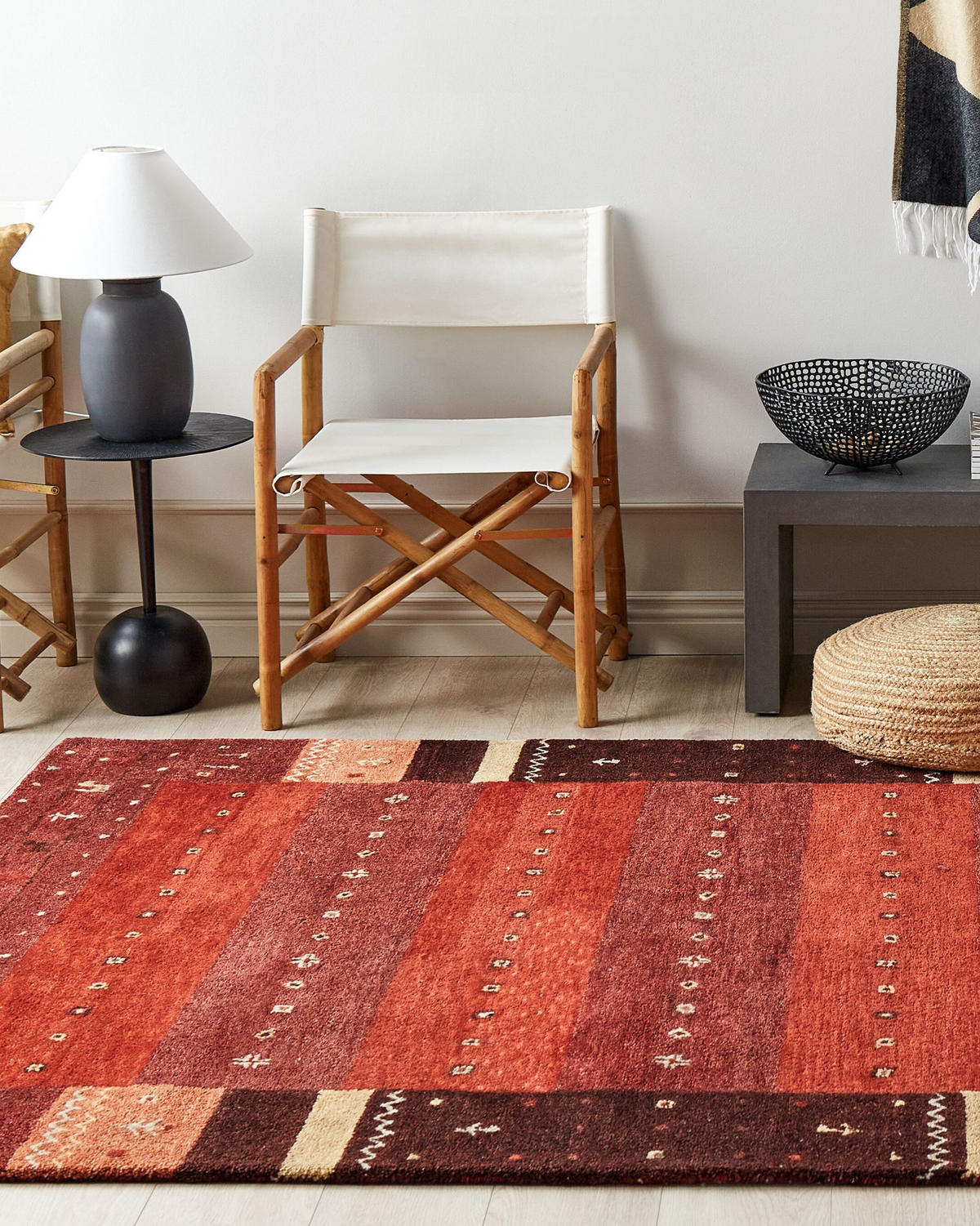 KURZFLOR-GABBEH Sinanli 230/160 cm - Rot, Textil (160/230cm) - Beliani