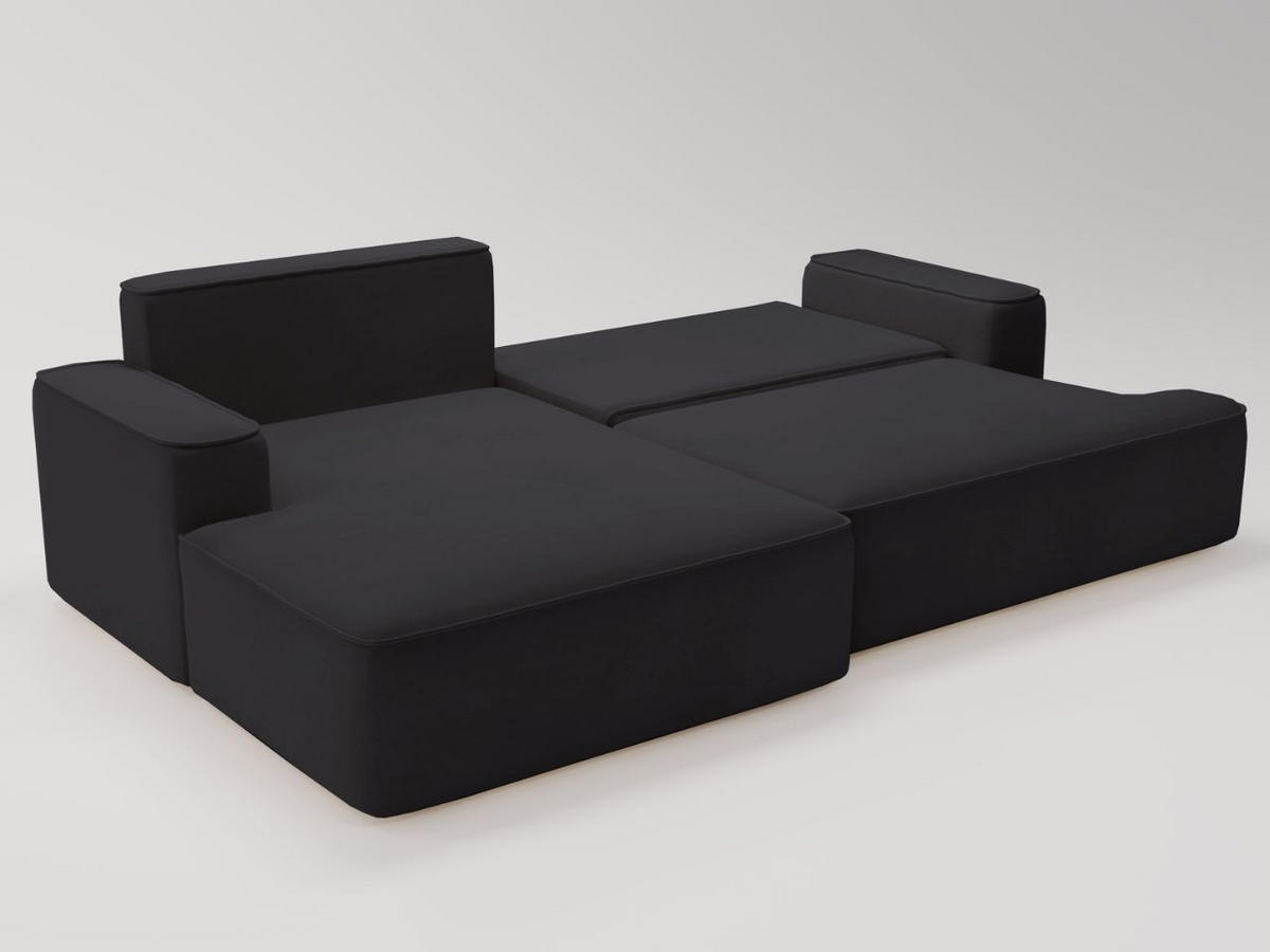 ECKSOFA California Schwarz Links - Schwarz, Holz/Textil (165/270cm) - Graingold
