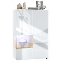 VITRINE Morena Einsatz in Eiche Natur - Eichefarben, Holzwerkstoff (91.5/136.5/37cm) - Vladon