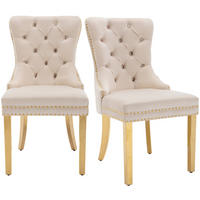 ESSZIMMERSTUHL mit Türklopfer 50,5 x 45 x 95 cm Samt Beige - Beige, Metall (45/95/50.5cm) - Meubliv