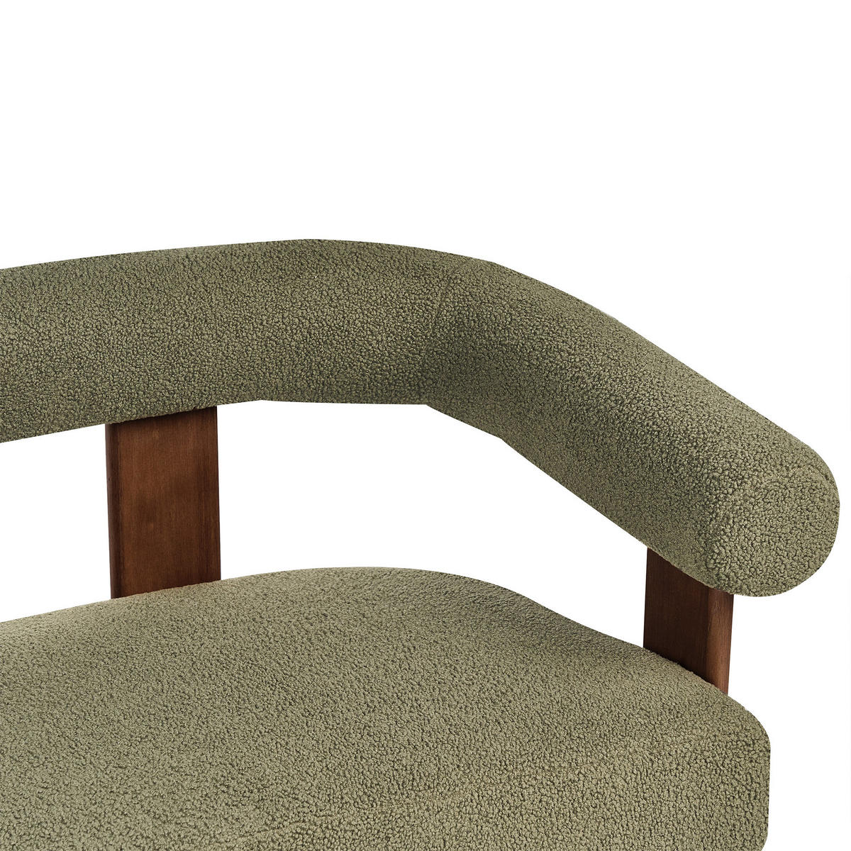 2-SITZER-SOFA Bouclé Grün/Dunkelbraun Ilbro - Braun/Grün, Textil (138/76/68cm) - Beliani