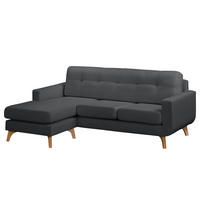 ECKSOFA mit Longchair - Strukturstoff - Grau, Textil (208/150cm) - home24