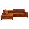 ECKSOFA Nord, Seite: Links - Schwarz/Bronzefarben, Holz/Textil (264/203cm) - MIRJAN24