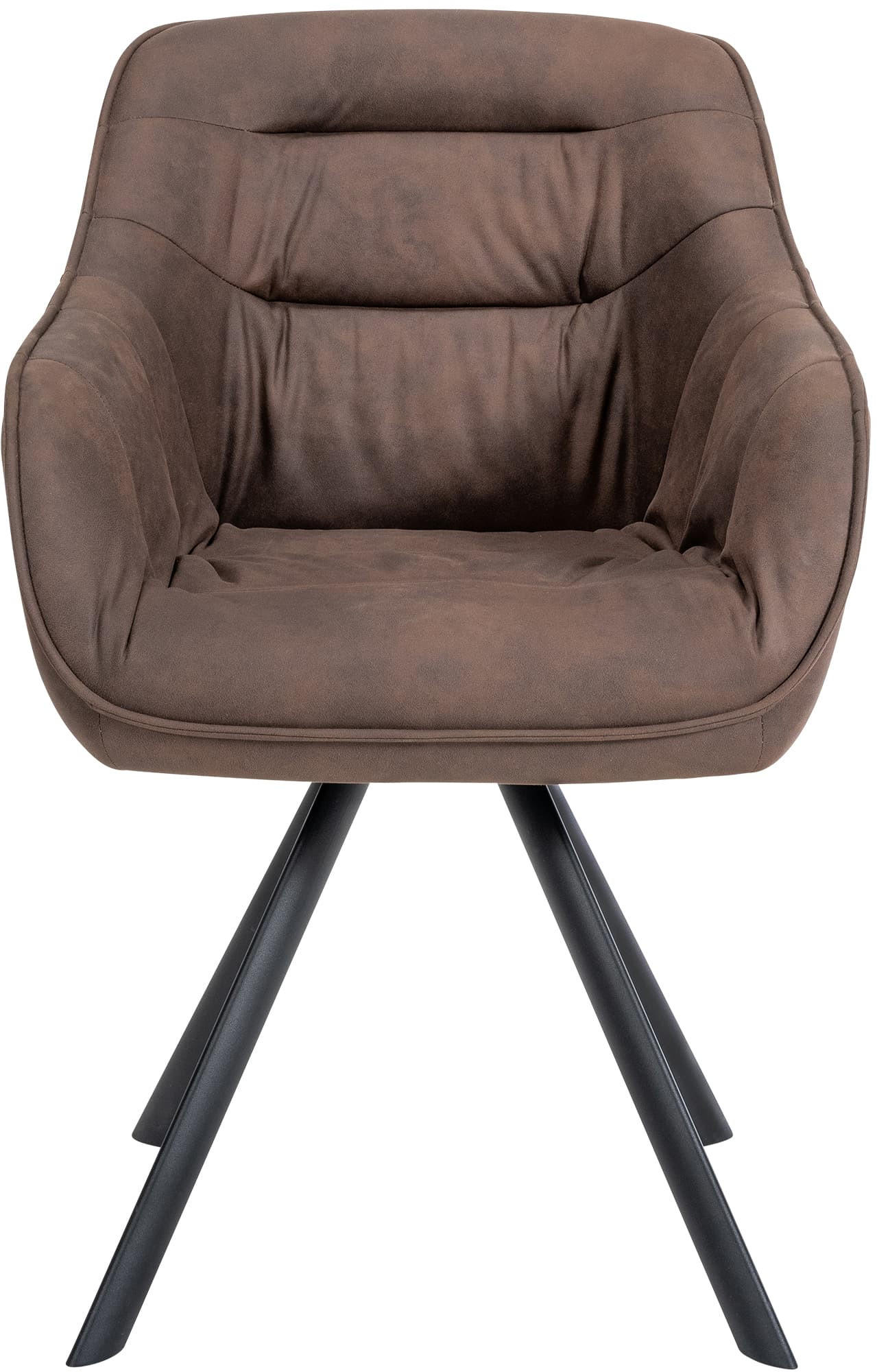 ARMLEHNENSTUHL Vintage Stoff braun - Schwarz/Braun, Textil/Metall (57/90/63cm) - CLP