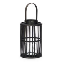 LATERNE Bambus Glow Ø 18,5/44,5 cm - Schwarz, Naturmaterialien (18.5/44.5/18.5cm) - Giftdecor