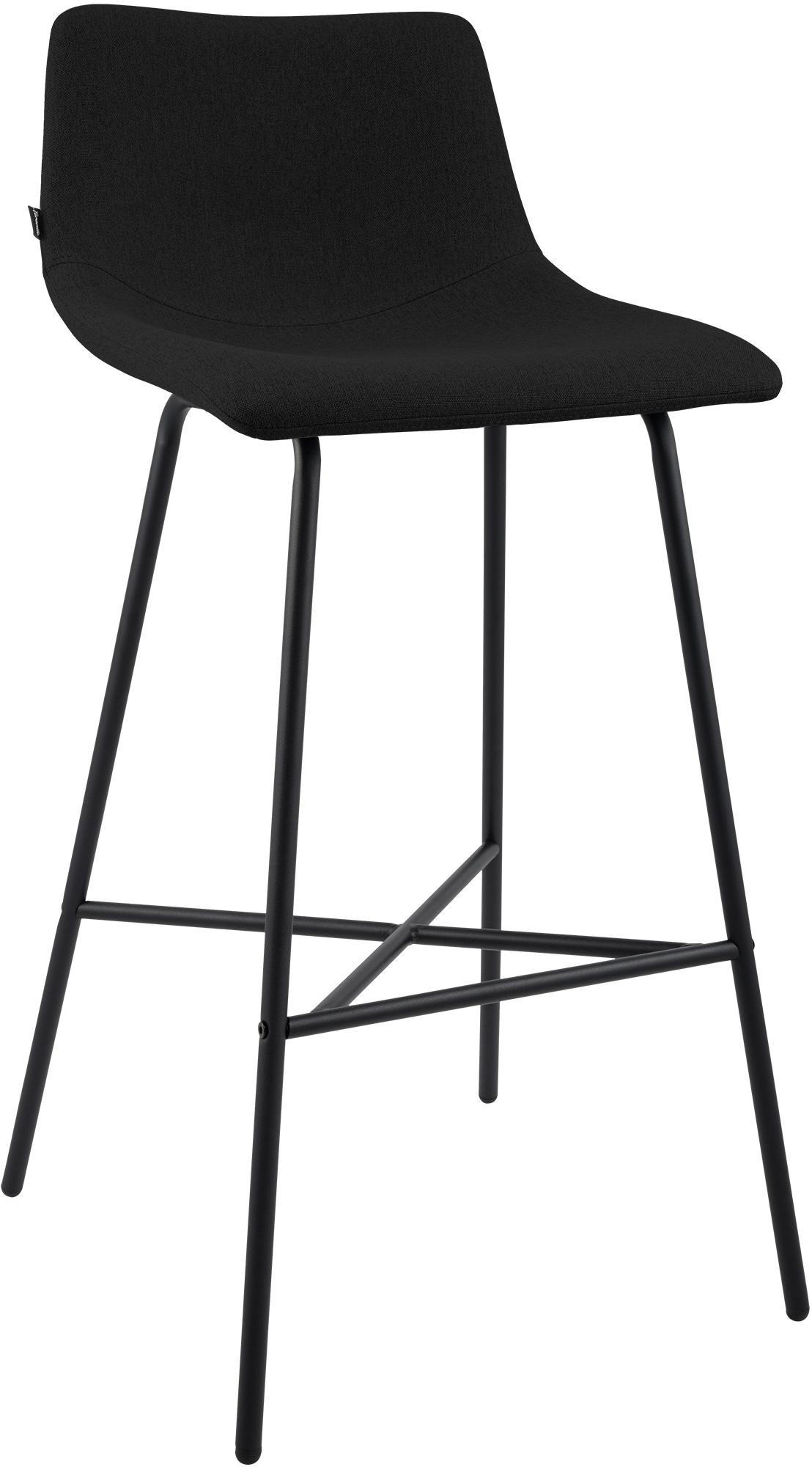 BARHOCKER Stoff Schwarz - Schwarz, Textil/Metall (44/98/49cm) - CLP