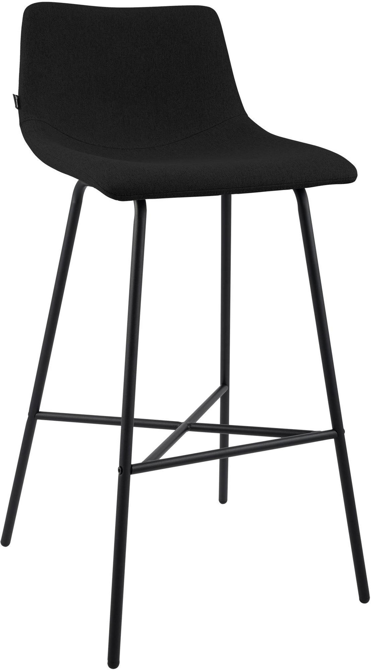 BARHOCKER Stoff Schwarz - Schwarz, Textil/Metall (44/98/49cm) - CLP