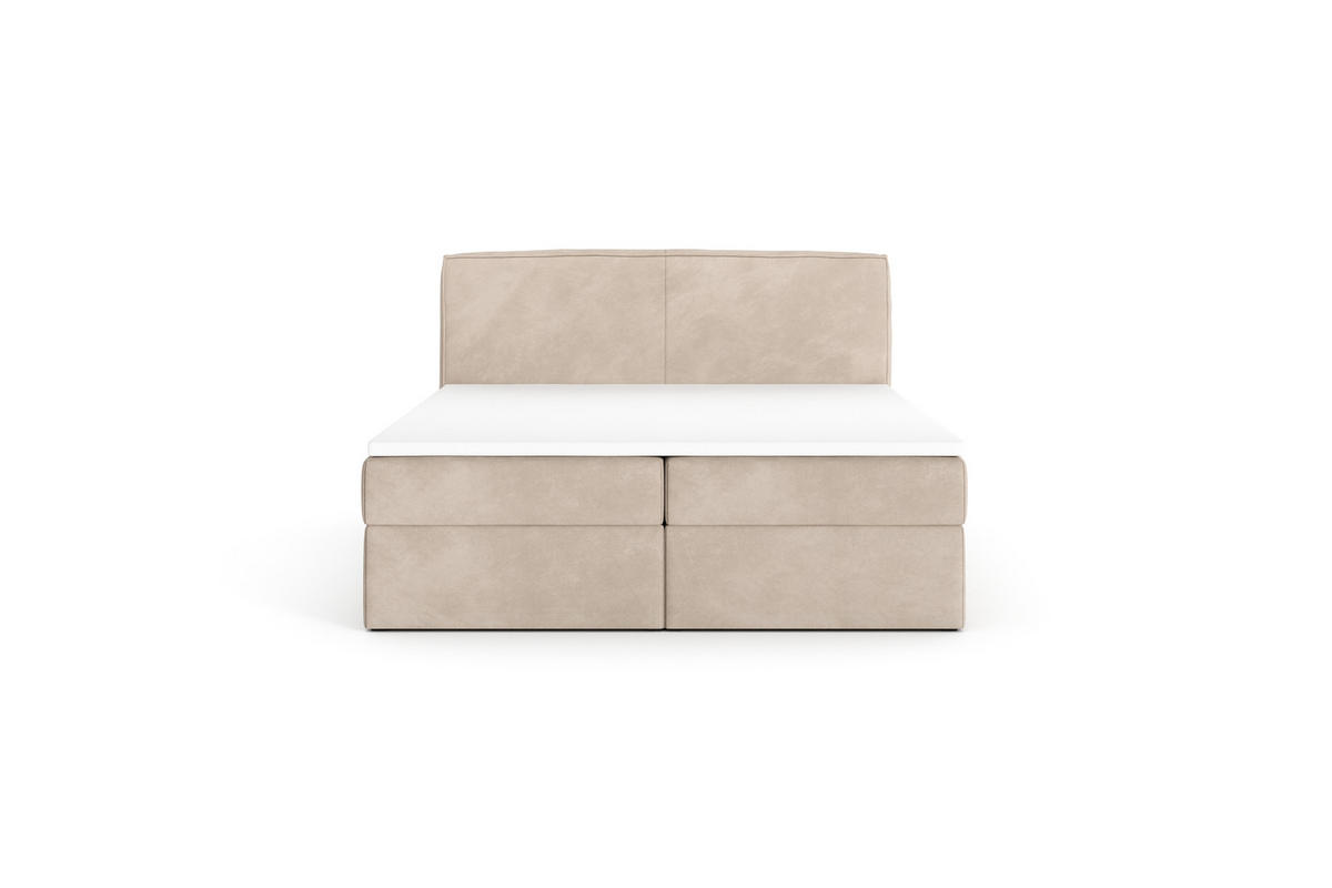 POLSTERBETT MITTO mit Bettkasten, Doppelbett - 180x200 cm - Beige/Naturfarben, Holz/Textil (180/200cm) - mybed.