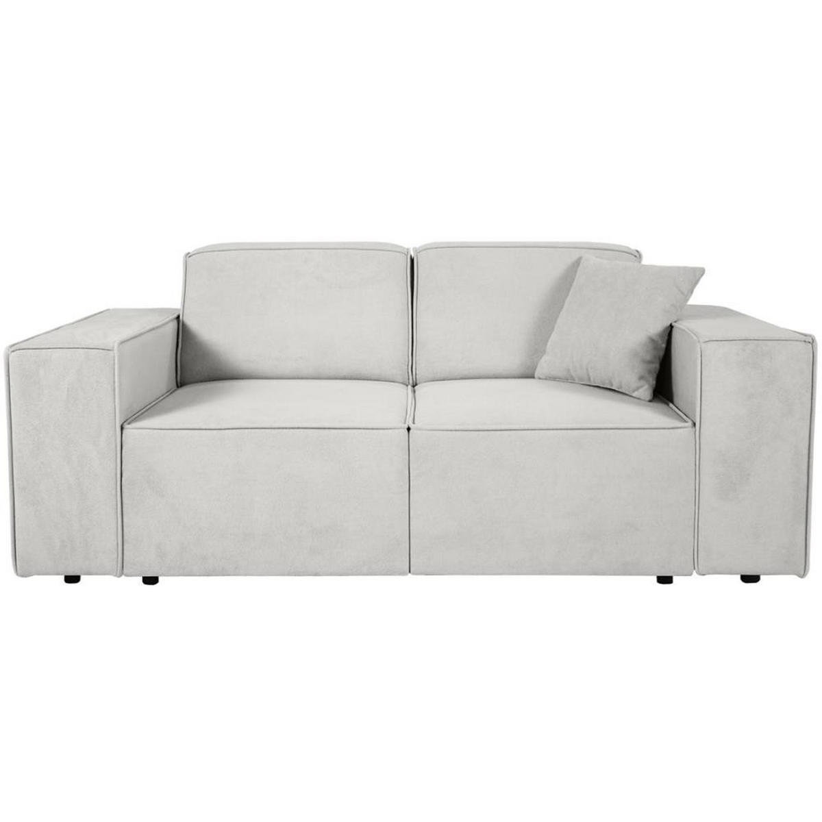 2-SITZER SOFA Pedro ohne Schlaffunktion hellbeige - Creme/Schwarz, Textil (185/75/88cm) - Beautysofa