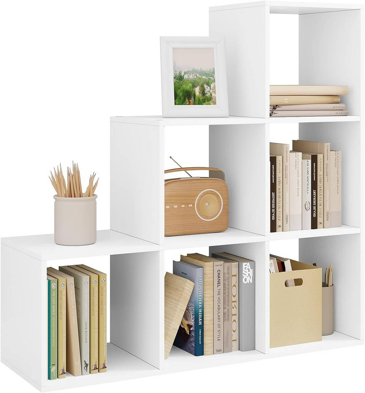 BÜCHERREGAL mit 6 Fächern, 90x29x90 cm, Weiß - Weiß, Holzwerkstoff (90/90/29cm) - Woltu