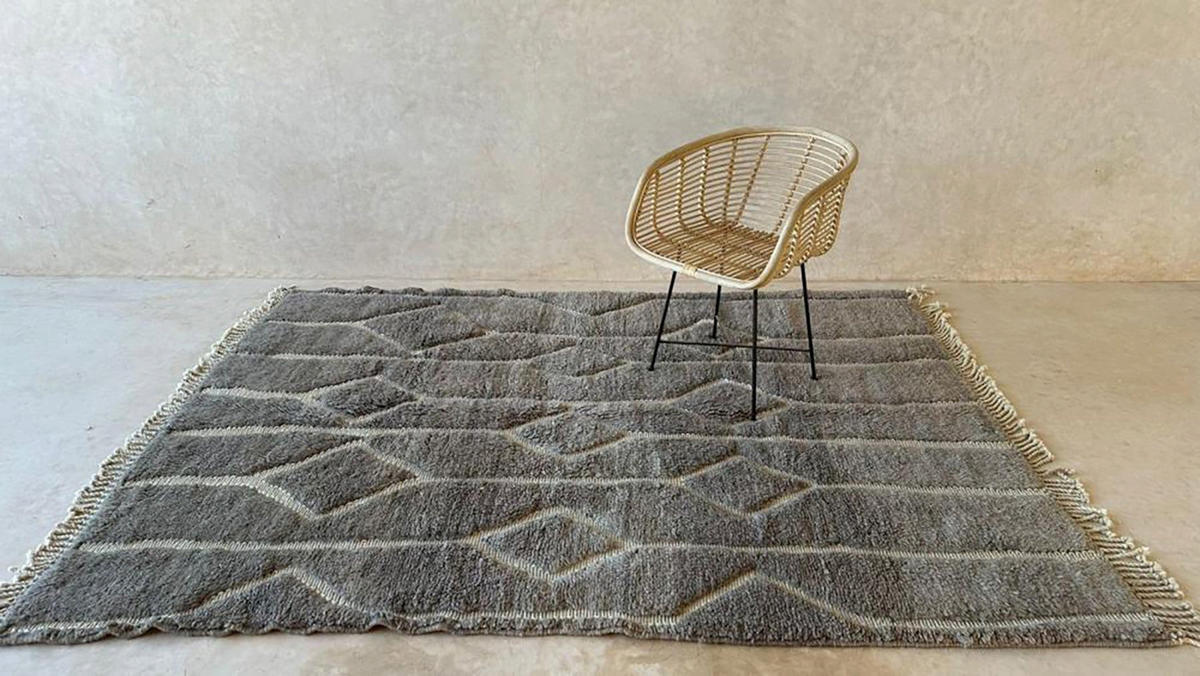BERBERTEPPICH aus Marokko aus reiner Wolle 200x 300 cm - Grau, Naturmaterialien (200/300cm) - AFK Living