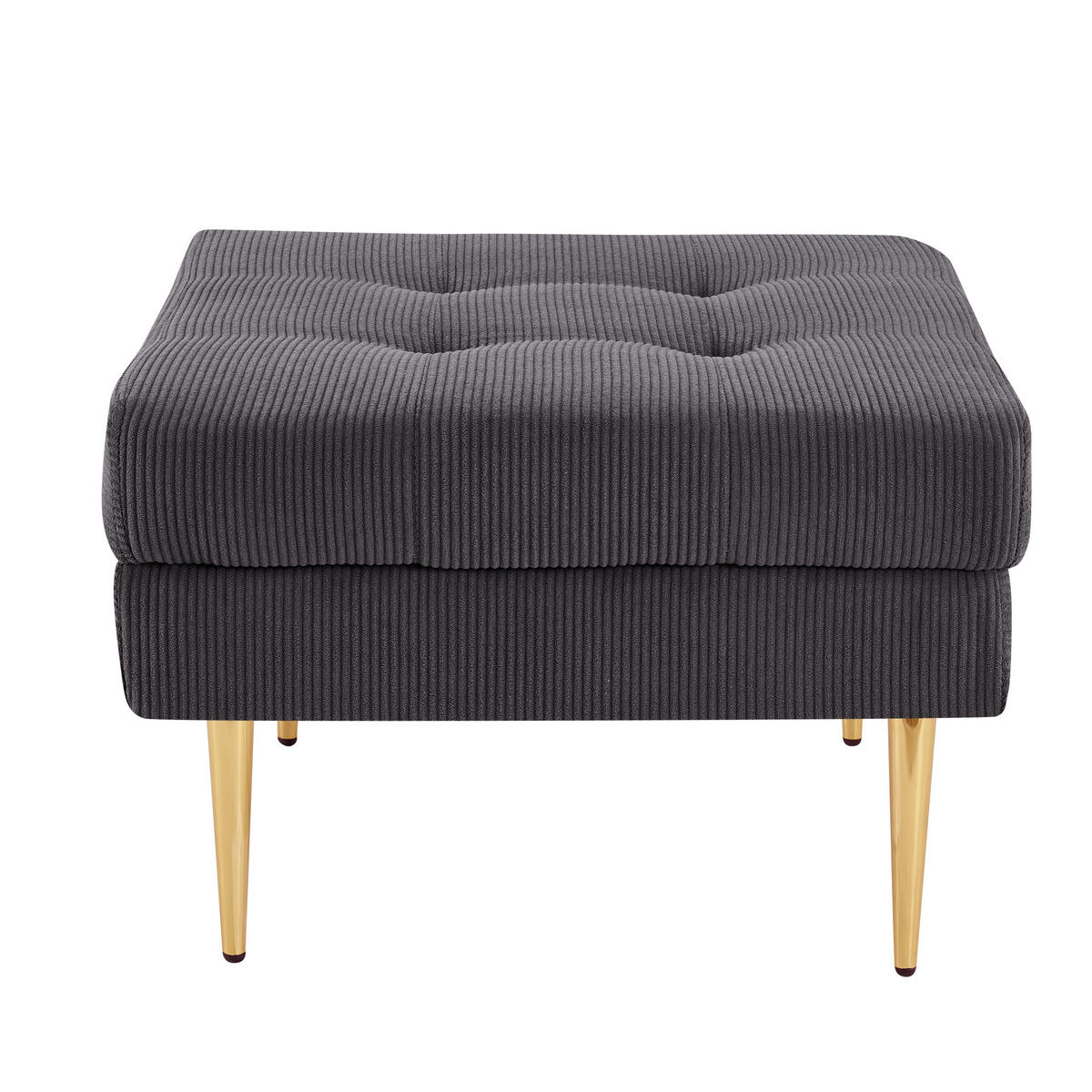 ECKSOFA 4-Sitzer mit flexiblem Hocker, DE-42943, Dunkelgrau - Dunkelgrau, Metall (250/70cm) - ComfortXL