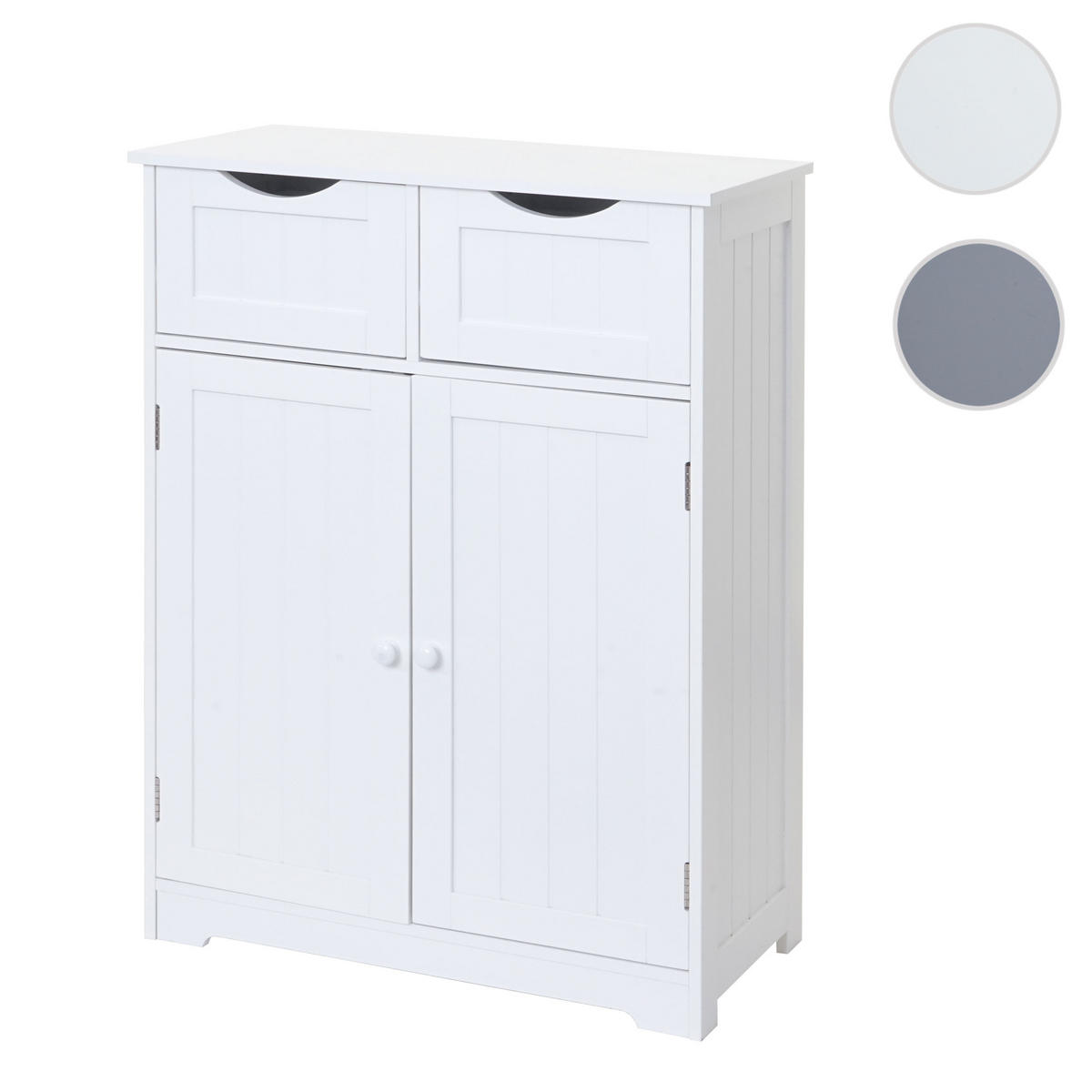 KOMMODE 2 SCHUBLADEN 2 TÜREN Reinweiß - Weiß, Holzwerkstoff (70/80/35cm) - MCW
