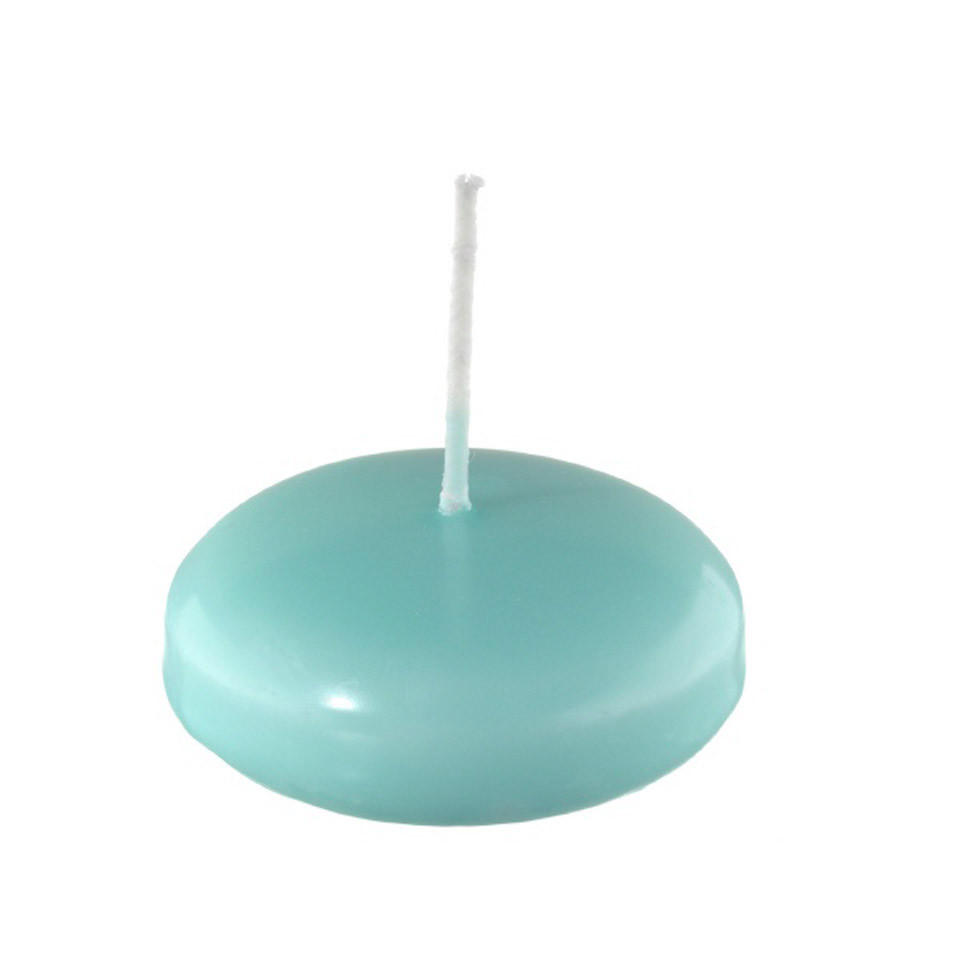 SCHWIMMKERZEN Türkis 26 x Ø 42 mm, 8 Stück - Türkis, Paraffin (4.2/2.6/2.6cm) - Kopschitz Kerzen