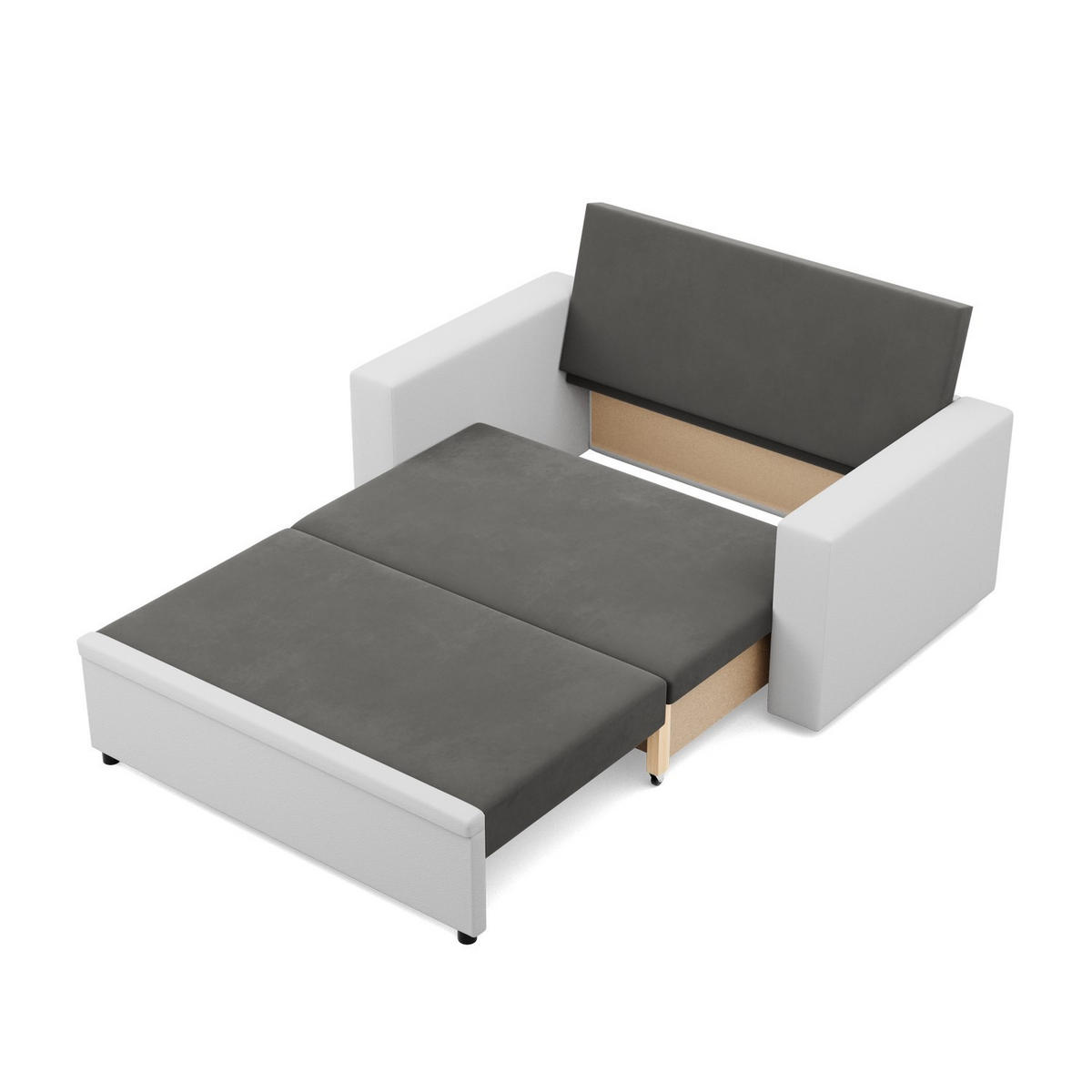 SOFA 2-SITZER MIT SCHLAFFUNKTION LUNA, Dunkelgrau + Grau - Dunkelgrau/Hellgrau, Textil (148/90/87cm)
