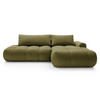ECKSOFA Ombo Olivgrün Velours 280 cm - Schwarz/Olivgrün, Kunststoff/Textil (284/167cm) - Selsey