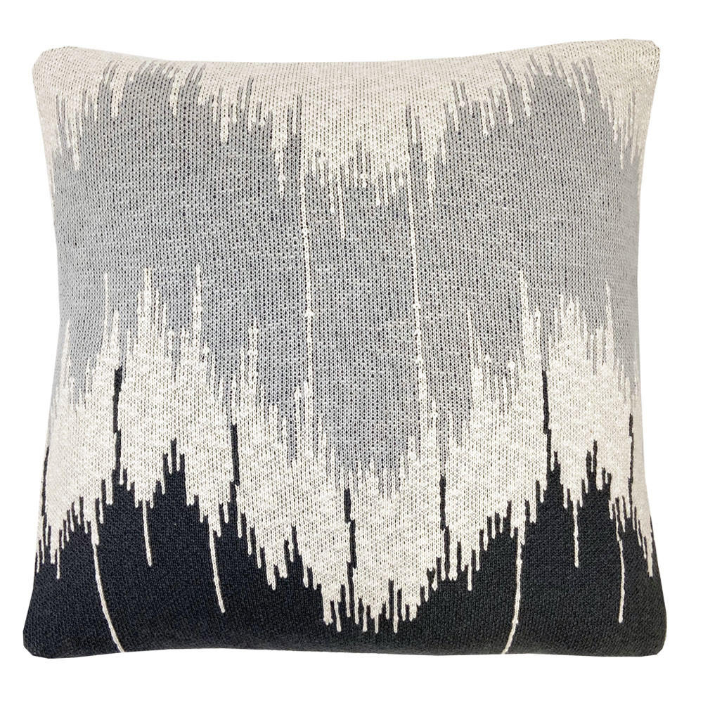 DEKOKISSEN Welle gestrickt Anthrazit 50x50 - Anthrazit, Textil (50/50/12cm) - Malagoon