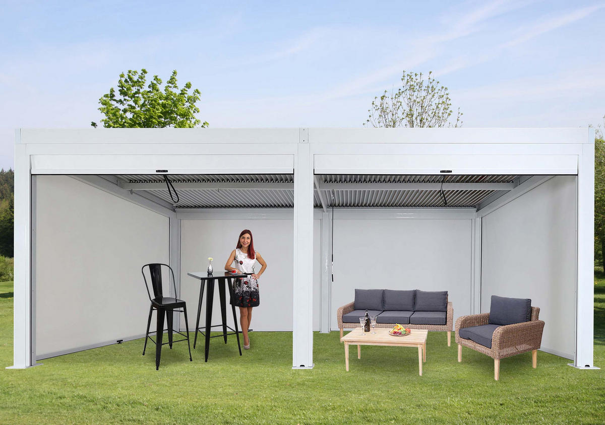 PERGOLA MIT SEITENWAND Weiß - Weiß, Metall (583/220/301cm) - MCW