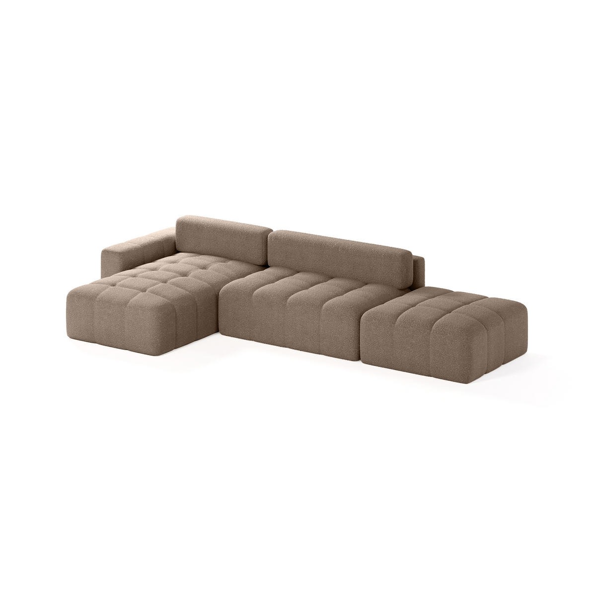 ECKSOFA RIFU LA mit Schlaffunktion, Braun - Braun, Textil (363/185cm) - Fedve