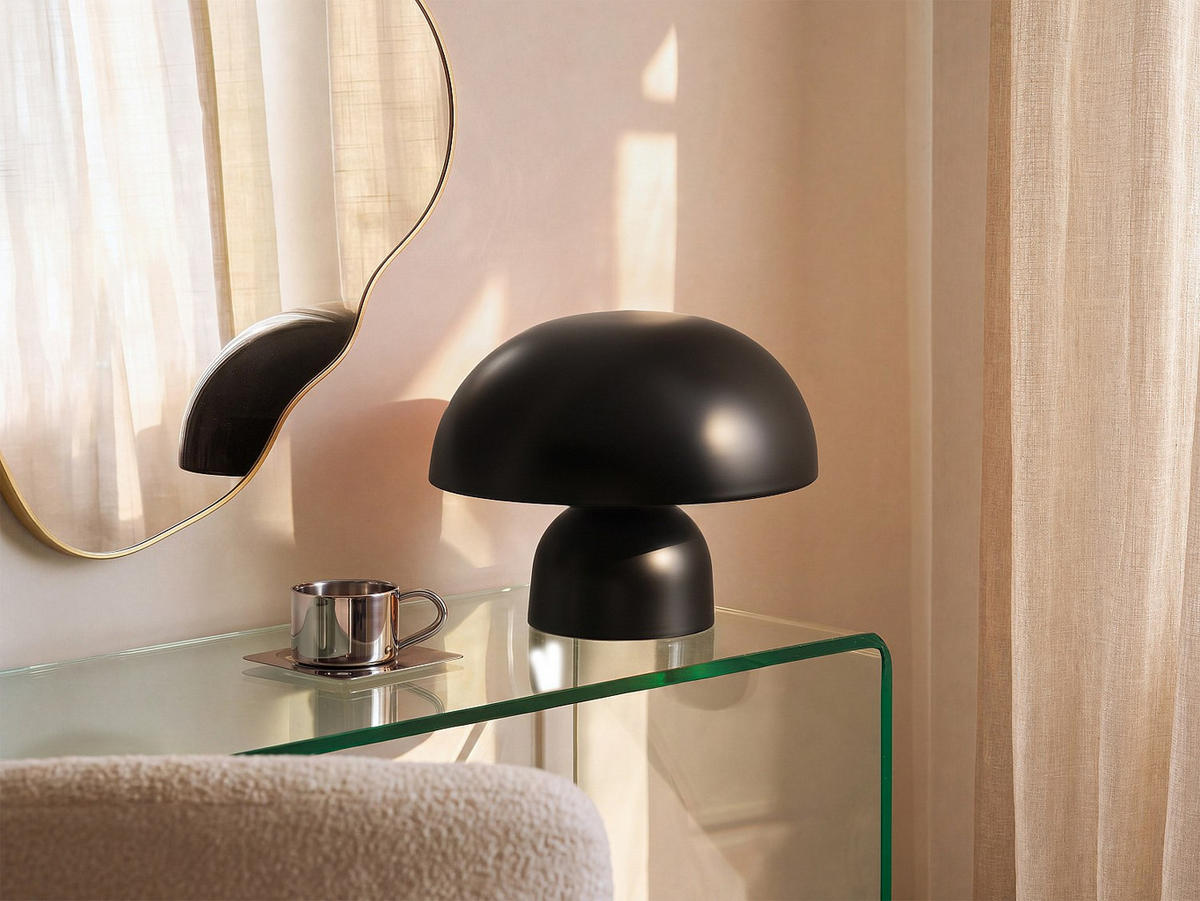 TISCHLAMPE - 31 cm x 31 cm - metall - schwarz Sidney - Schwarz, Metall (31/31/25cm) - Vente-Unique