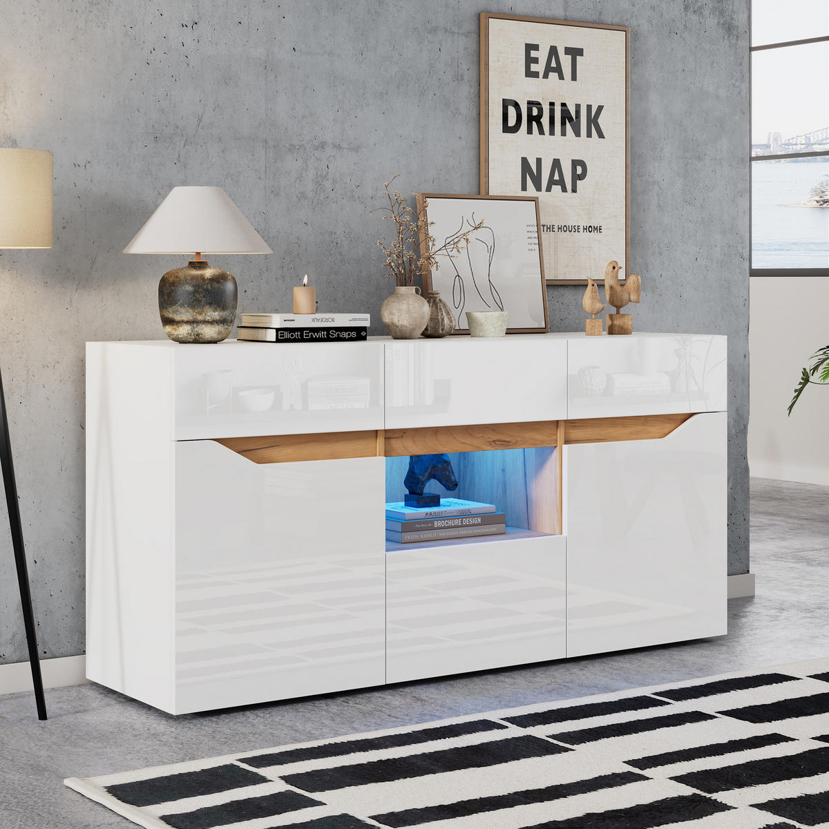 SIDEBOARD Weiß 140/40/70 cm - Weiß, Holzwerkstoff (140/70/40cm) - PANGIVO