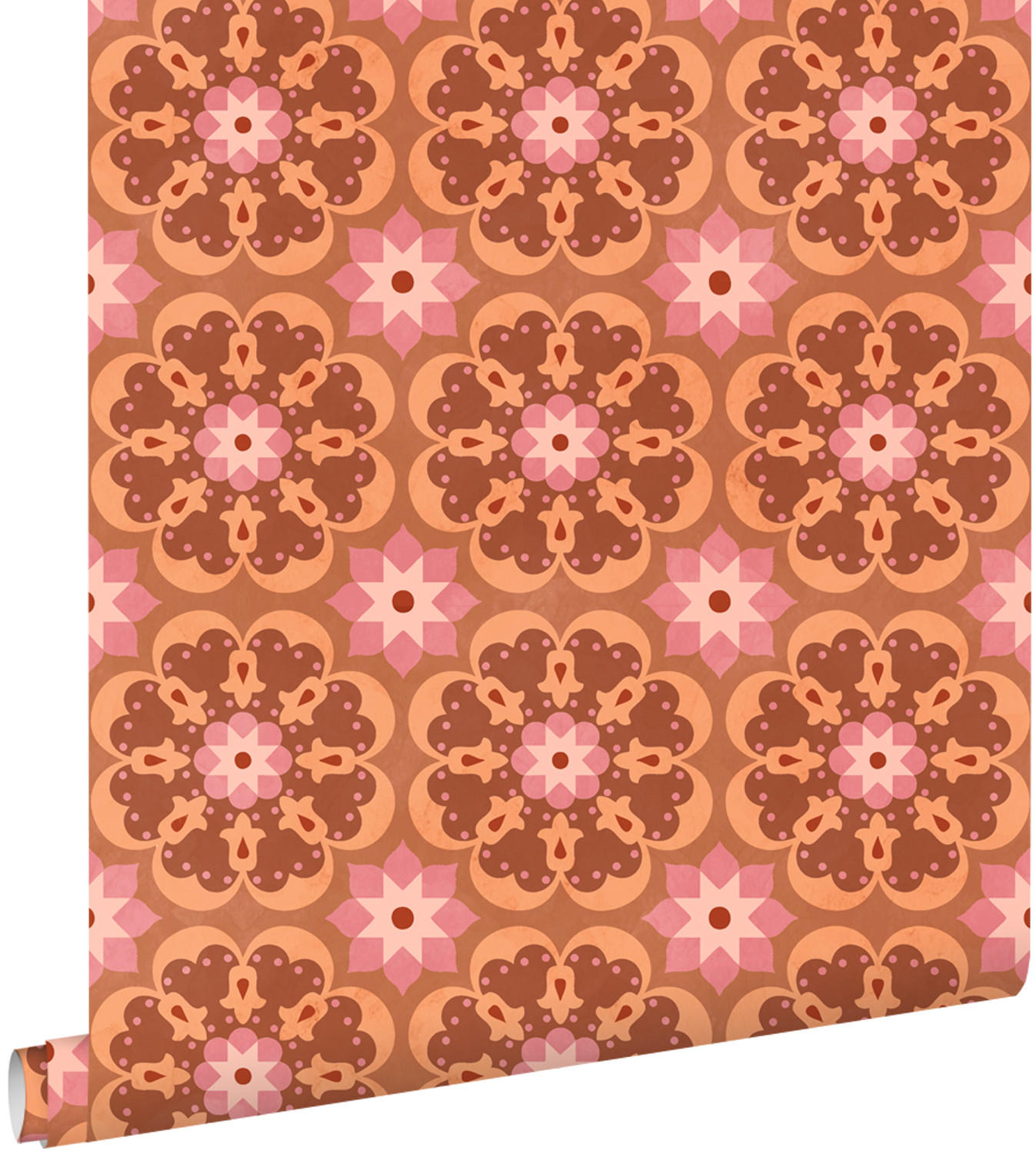 TAPETE Fliesenmuster 50 x 900 cm - Terracotta, Papier (50/900cm) - ESTAhome