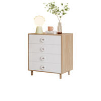 NACHTSCHRÄNKCHEN 80x54x90cm Weiß Kommode 4 Schubladen Aufbewahrung - Multicolor, Holz (54/90/80cm) - FLIEKS