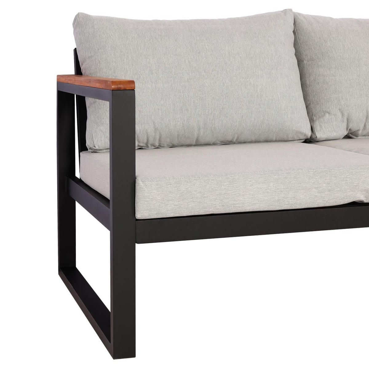 GARTENLOUNGE Garnitur Hellgrau - Grau, Metall - PROREGAL