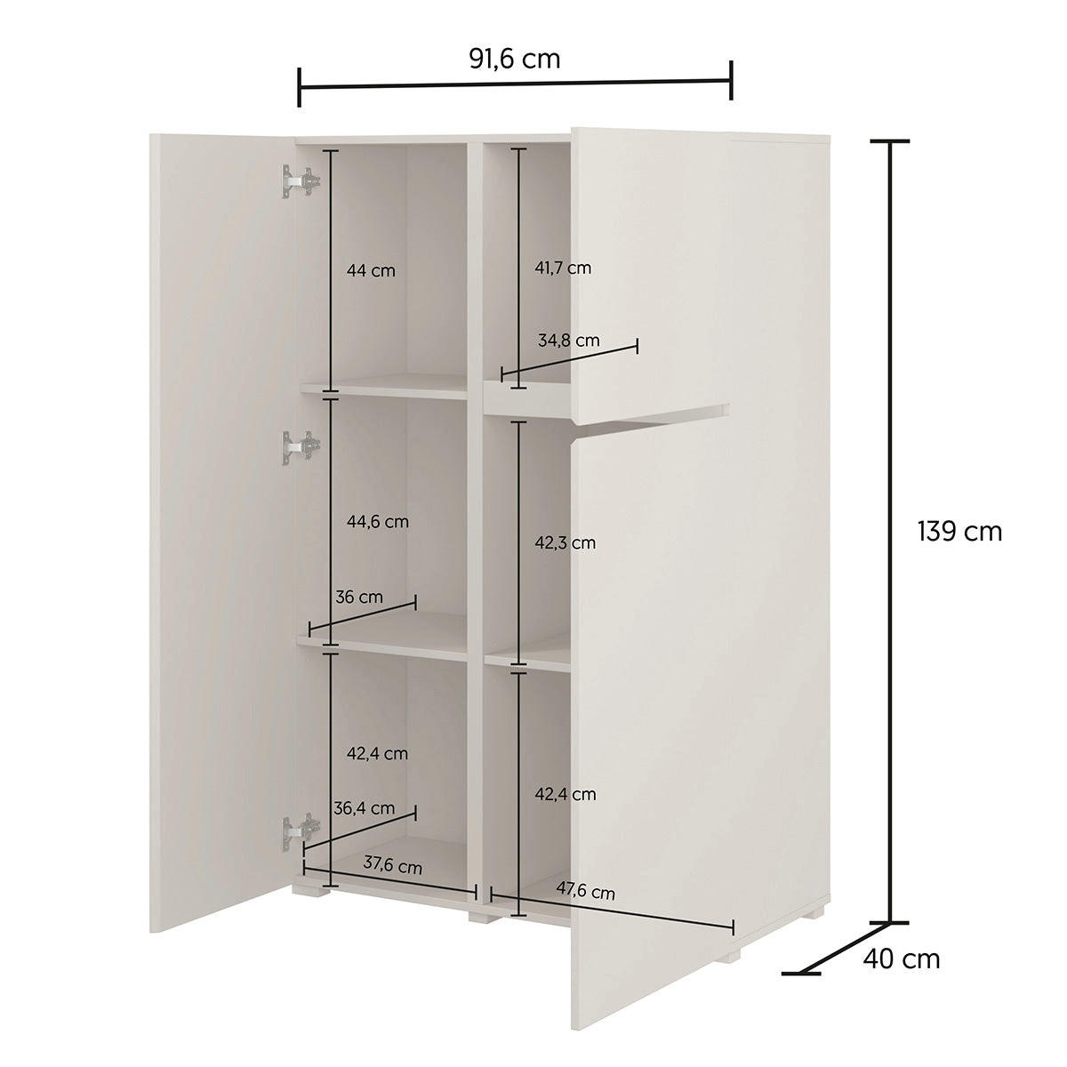 SIDEBOARD Maxis Kašmír - kašmírová, kompozitní dřevo (92/139/40cm) - Petits-meubles