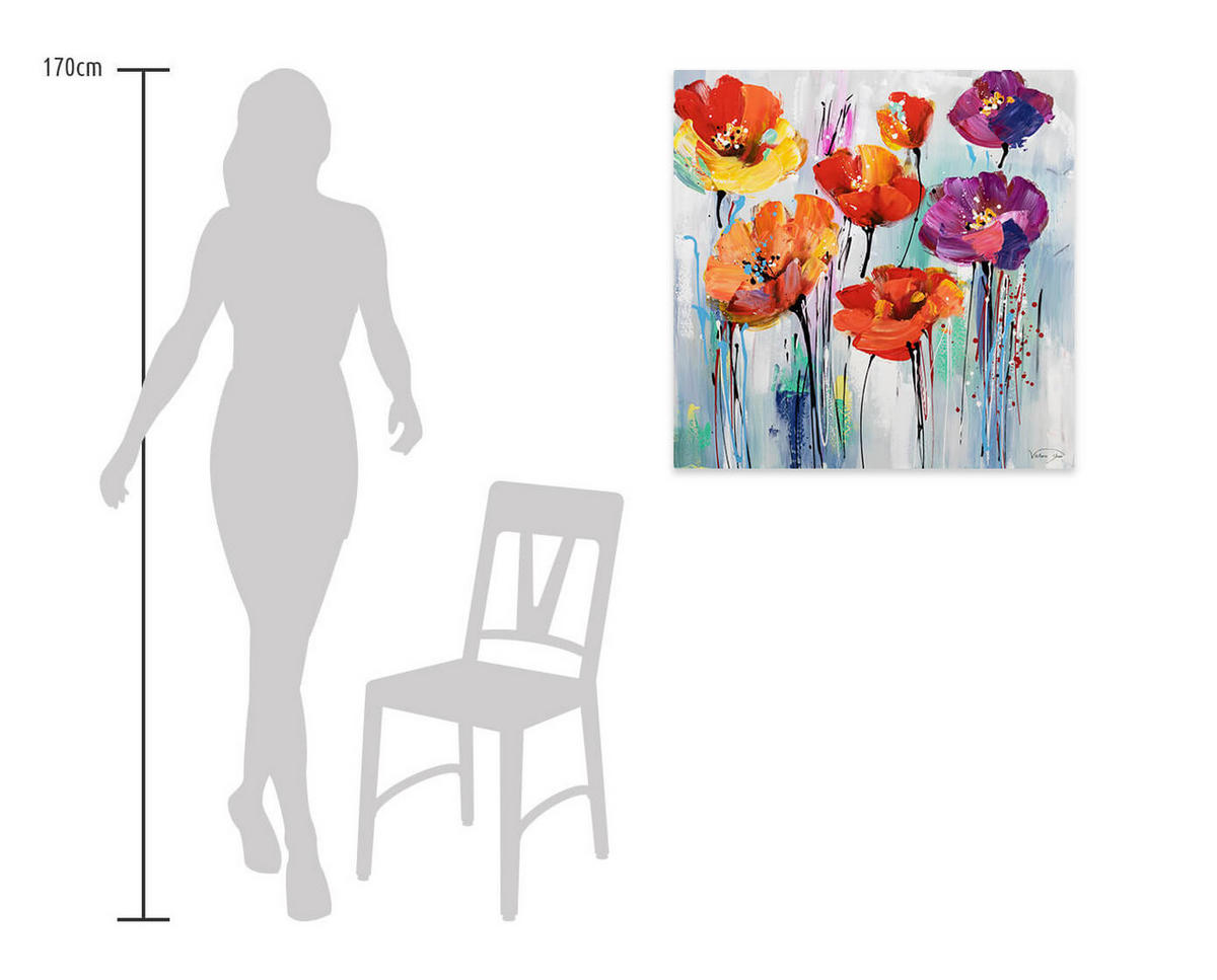 ÖLGEMÄLDE 80/80 cm - Multicolor, Holz/Textil (80/80cm) - KUNSTLOFT