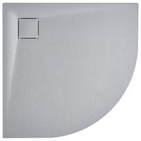 CĂDIȚĂ DE DUȘ 90/90/3 cm gri Paron - gri închis/gri, material plastic (90/3/90cm) - Beliani