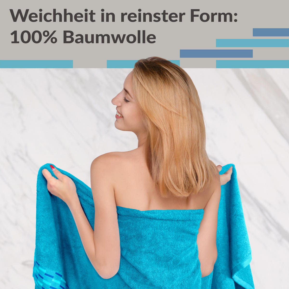 SAUNATUCH Lugano Aquamarin 80x200 cm - Blau, Textil (80/200cm) - Lashuma