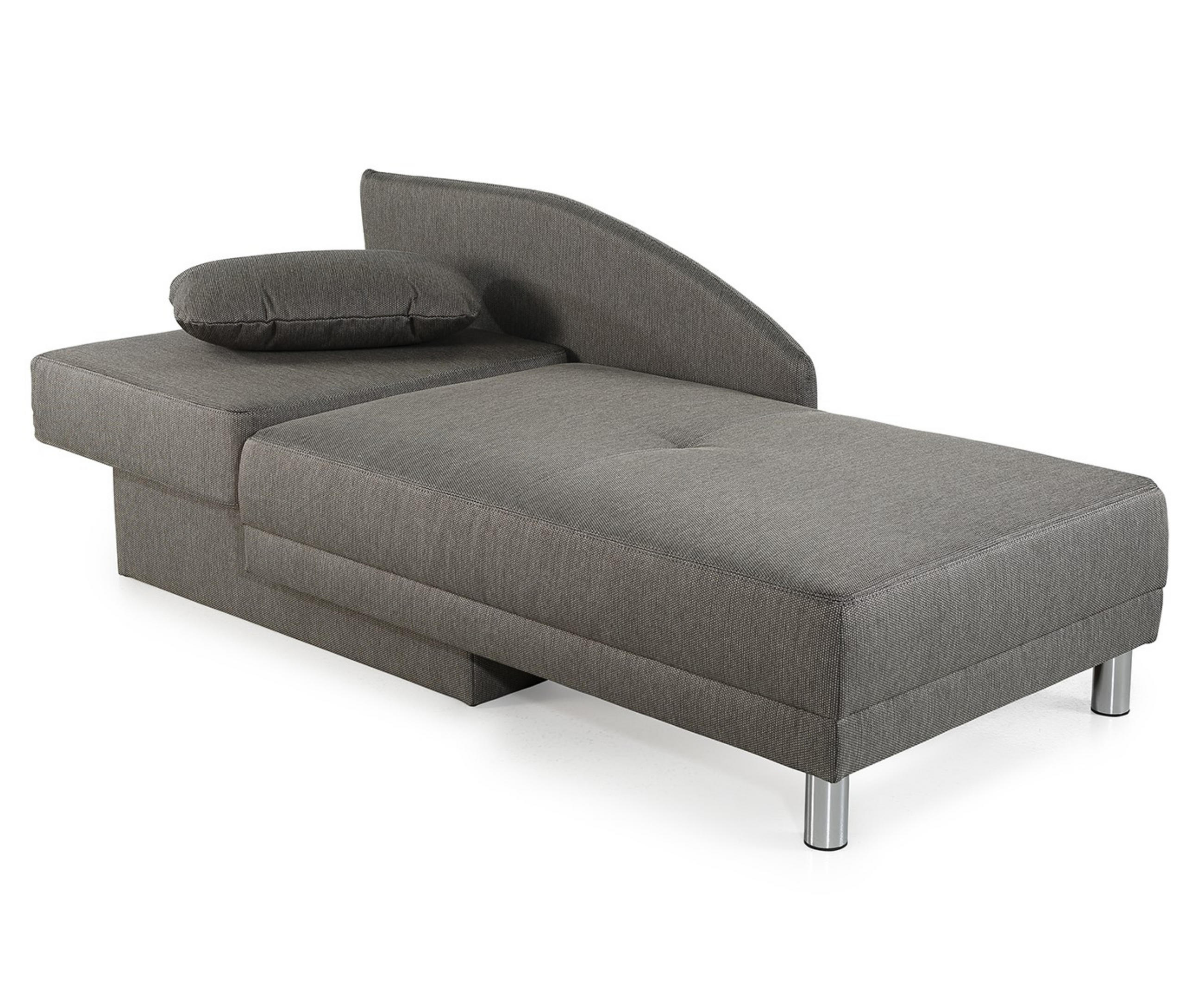 RÉCAMIERE-SCHLAFSOFA mit Bettkasten, Federkern, seitenverkehrt montierbar 149/90/80 cm, Liegefläche 200x84 cm, Webstoff Grau / 15123 - Chromfarben/Grau, Textil/Metall (149/80/90cm) - luma-home