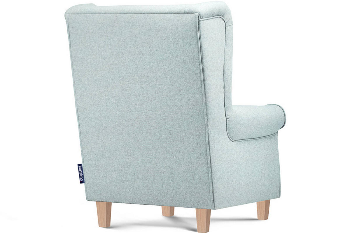 OHRENSESSEL MILES Massivholzbeine, Minzefarben - Mintgrün, Holzwerkstoff/Buchenholz (82/105/97cm) - KONSIMO®
