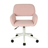 BÜROSTUHL in Cord-Samt, Rosa - Pink, Metall (39/86/43cm) - Meubles Cosy