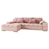 ECKSOFA Bangkok Premium, Seite: Links - Hellrosa/Silberfarben, Holz/Textil (310/175cm) - MIRJAN24