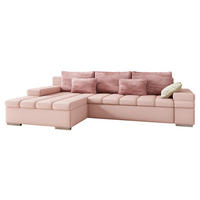 ECKSOFA Bangkok Premium, Seite: Links - Hellrosa/Silberfarben, Holz/Textil (310/175cm) - MIRJAN24