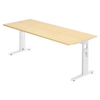 SCHREIBTISCH Serie-O 80/200/74 cm in Ahornfarben/Weiß - Ahornfarben/Weiß, Holzwerkstoff (80/200/74cm) - bümö
