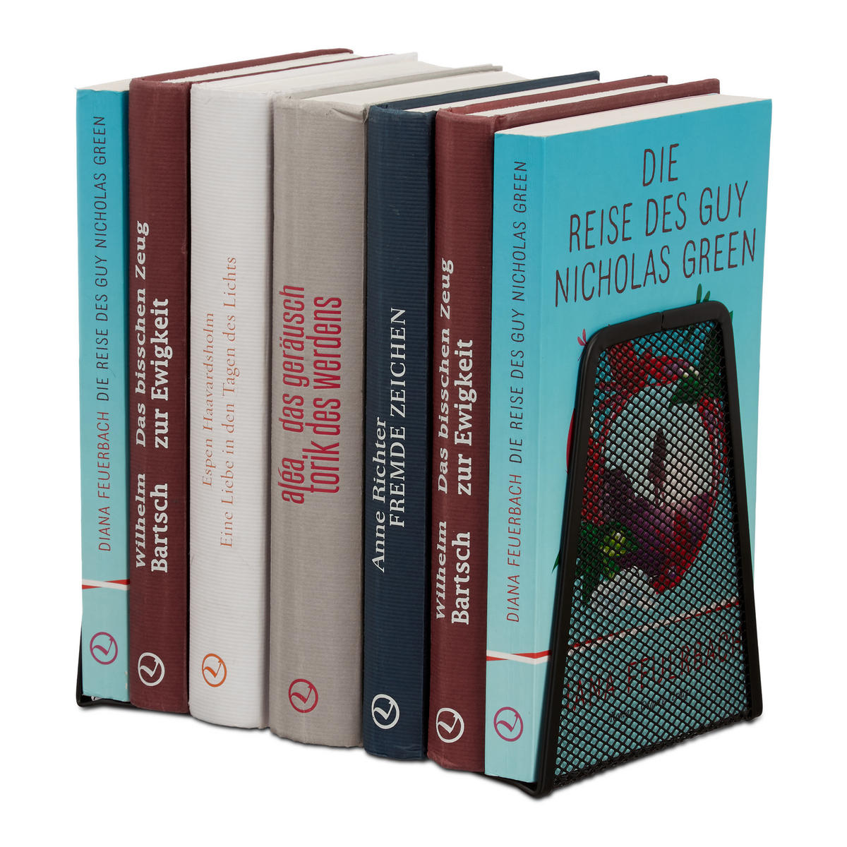 2XKNIHOVÁ podpora - čierna, kov (12.5/14.5/9cm) - Relaxdays