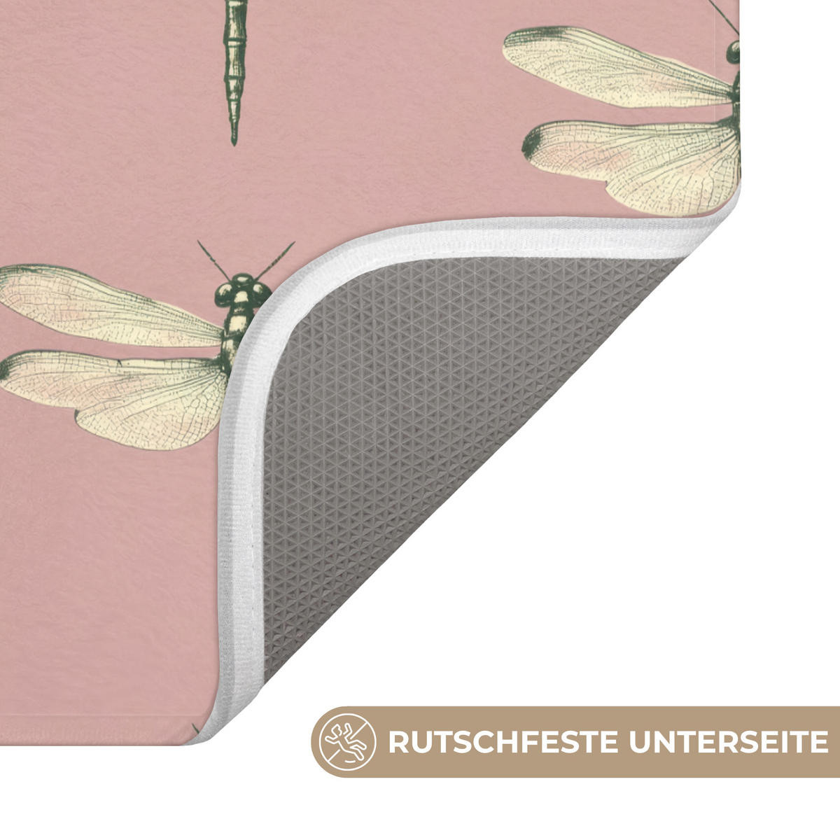 PREDLOŽKA PRED WC Zvončeky - vzor - ružová 40x60 cm - ružová, textil/plast (40/1cm) - OnlyWow